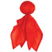 Bright red fabric penalty flag with a round weighted ball at the top and pointed streamers at the bottom.