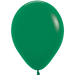 Single inflated 11-inch Forest Green color latex balloon