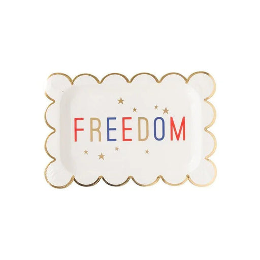 Freedom Scalloped Plate 11.5" x 7.5" | 8 Count