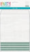 Pack of eight white paper treat bags with green striped trim at the bottom, displayed flat against a white background.