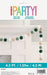 Colorful pom pom garland in white, cream, sage green, and dark green strung together in a 4.5-foot strand displayed draped across white wall paneling.