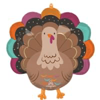 GIVE THANKS TURKEY SUPER SHAPE Balloon | 1ct