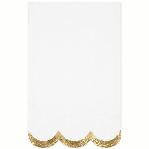 Glitter Scallop Edge Golden Garden Party Napkins | 16ct