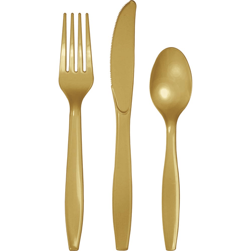 Glittering Gold Premium Assorted Plastic Cutlery