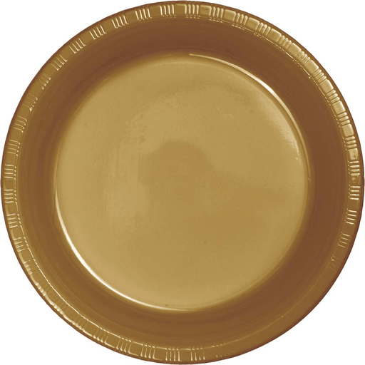 Glittering Gold Premium Plastic Plates 10" | 20ct