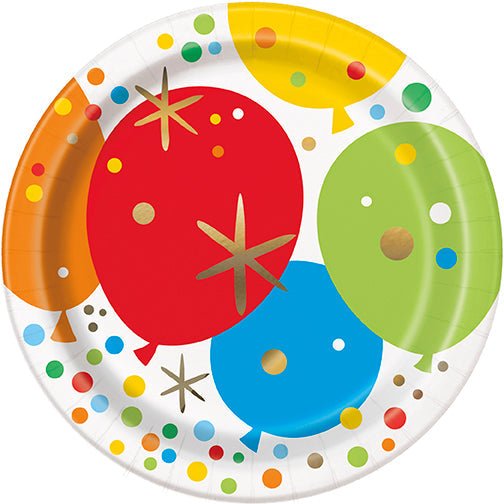 Glitzy Gold Birthday Plate 8in | 8ct
