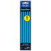 Package of five bright blue glow sticks, each eight inches long with connectors, displayed vertically on a dark blue card with yellow "5 Pieces" circle and "SuperGlow" branding.