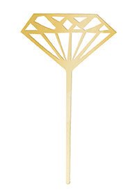 Gold Diamond Cupcake Toppers | 5ct