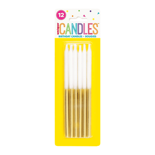 Gold Dipped Birthday Candles 5in | 12ct