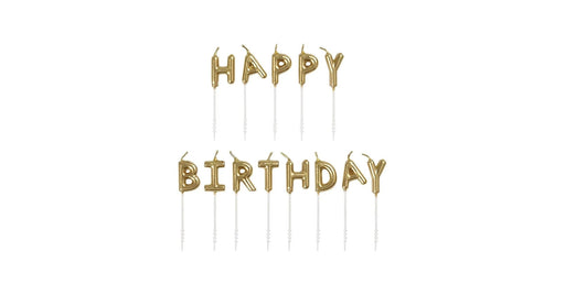 Gold Happy Birthday Pack Candle | 1ct