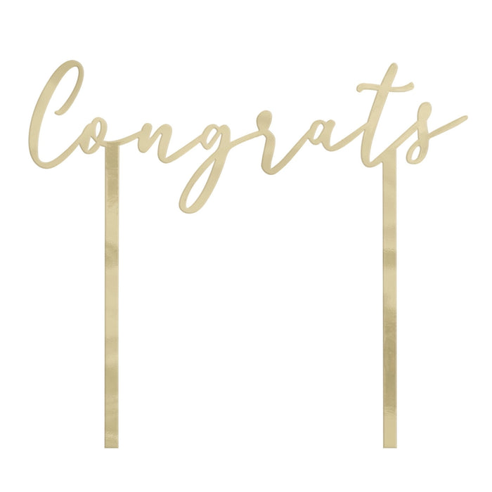 Gold Metallic Congrats Topper - Party Supplies