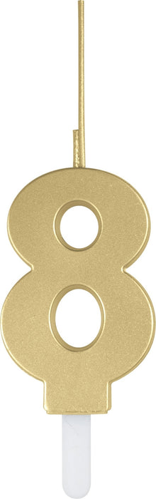 Gold Number 8 Sparkler Candle - Party Supplies