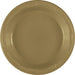 Gold plastic plate with textured ridged rim, displayed flat against white background.