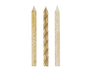 Gold Spiral Assorted Birthday Candle | 24ct