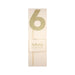 Gold glitter number 6 cake topper on a wooden stick with cream packaging labeled "My Mind's Eye Glittered Number.