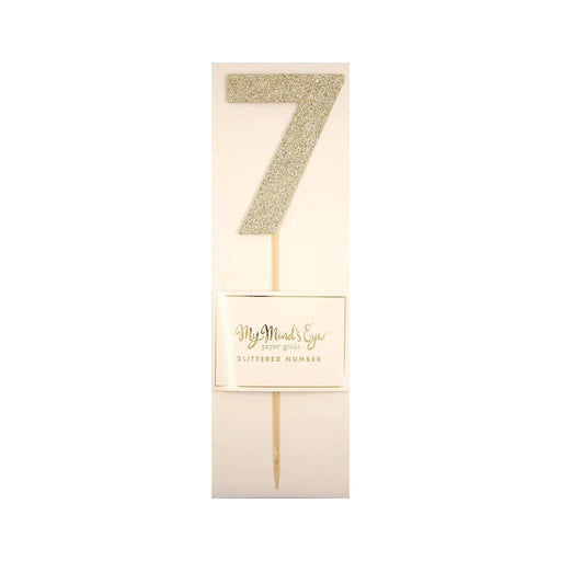 Gold Glitter Number Cake Topper Party Pick No. 7