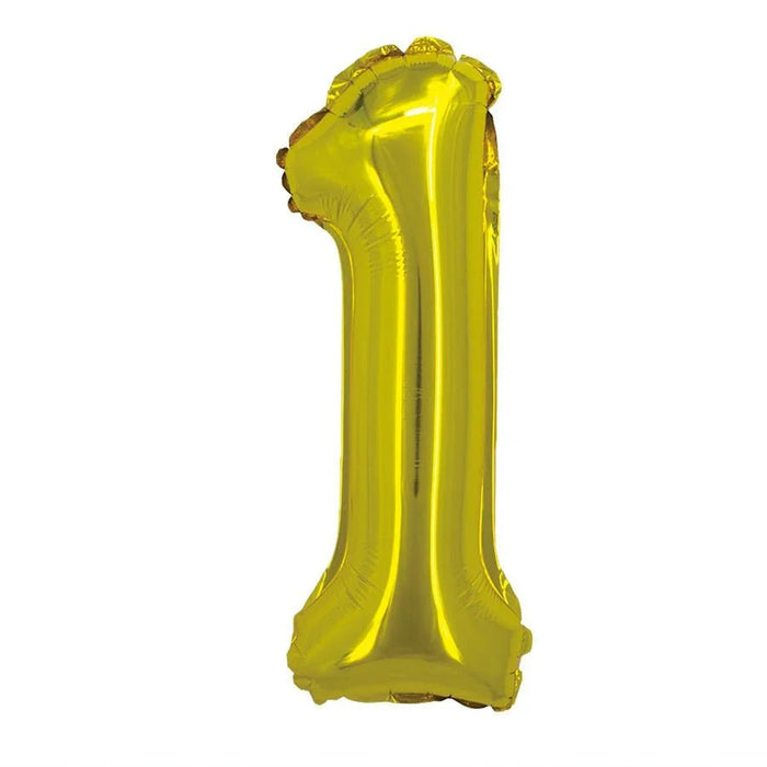 Air Filled Gold Number Balloons 16" | 1 ct - Zurchers