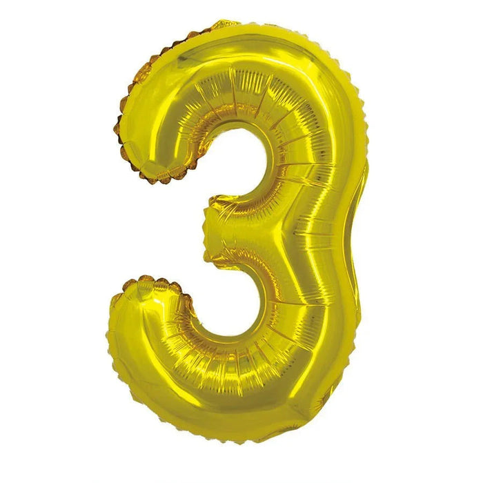 Air Filled Gold Number Balloons 16" | 1 ct - Zurchers