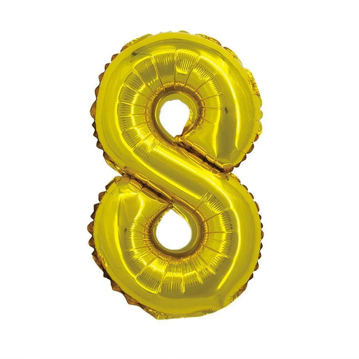 Air Filled Gold Number Balloons 16" | 1 ct - Zurchers