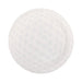 White paper plate with embossed golf ball dimple pattern throughout, 9 inches in diameter.