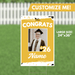 Large yellow and white graduation yard sign 24 by 36 inches featuring a photo frame, "CONGRATS" text, graduation year "26", and customizable name area with decorative corner accents.