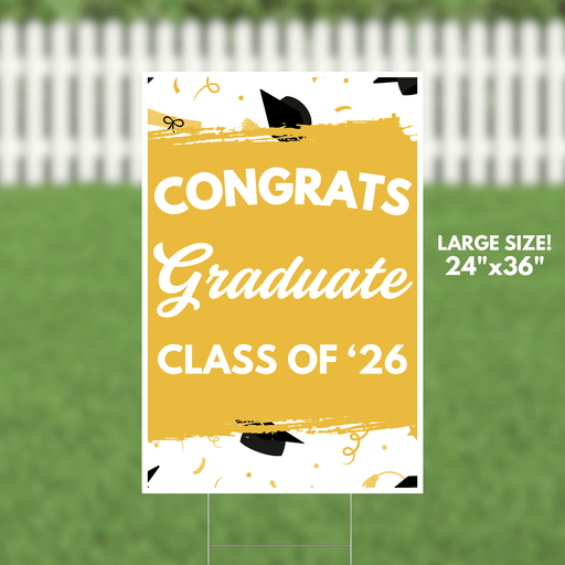 Grad In Color Congrats Graduate Class of '26 Yard Sign 24"x36" | 1ct