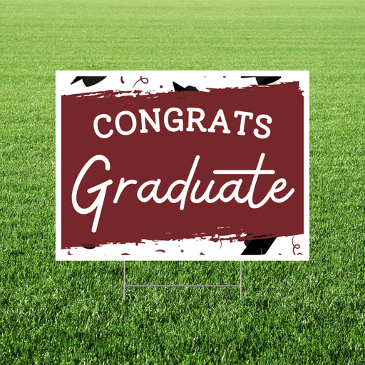 Grad In Color Congrats Graduate Yard Sign 24"x18" | 1ct