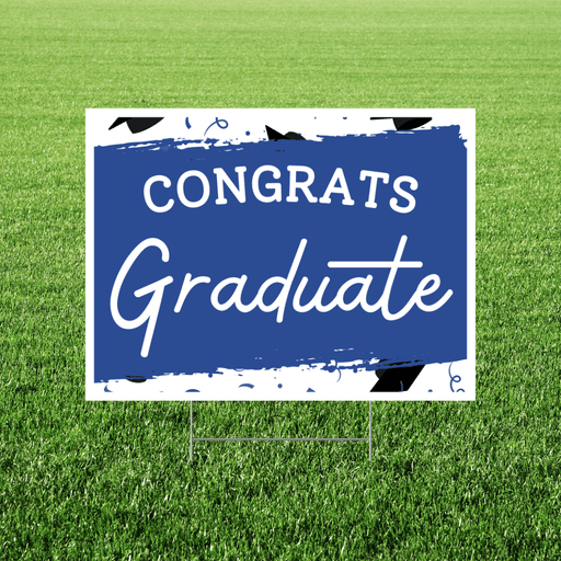Grad In Color Congrats Graduate Yard Sign 24"x18" | 1ct