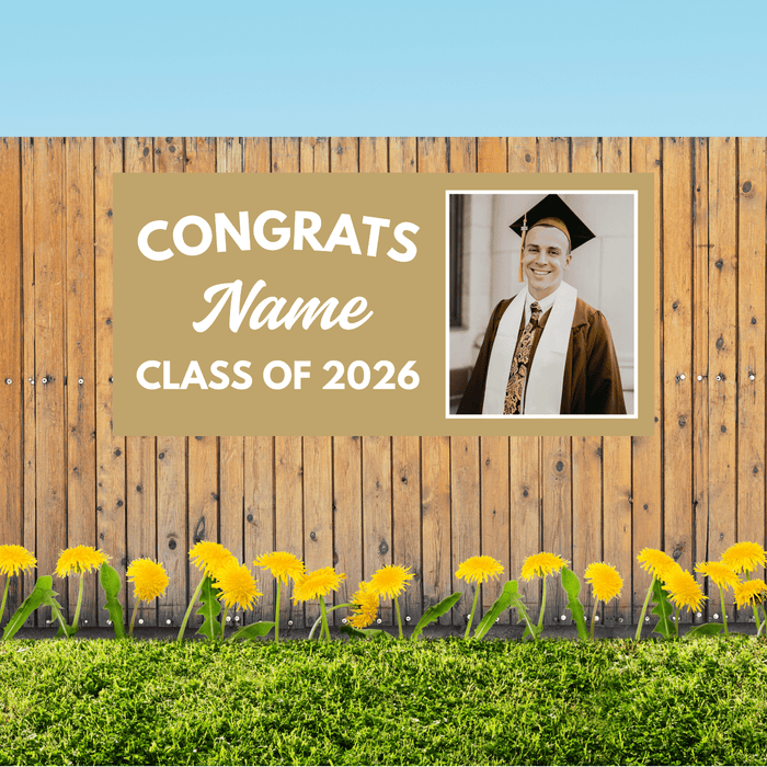 Grad in Color Custom Congrats Banner Name and Photo 2'x4' | 1ct - Zurchers