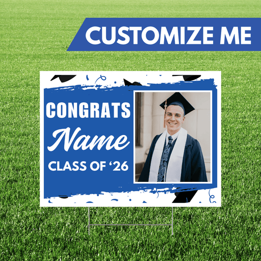 Grad In Color Custom Name & Image Yard Sign 24"x18" | 1ct
