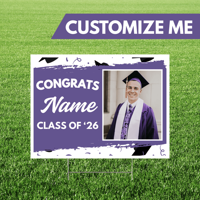 Grad In Color Custom Name & Image Yard Sign 24"x18" | 1ct - Zurchers