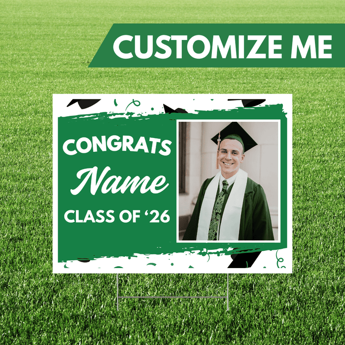 Grad In Color Custom Name & Image Yard Sign 24"x18" | 1ct - Zurchers