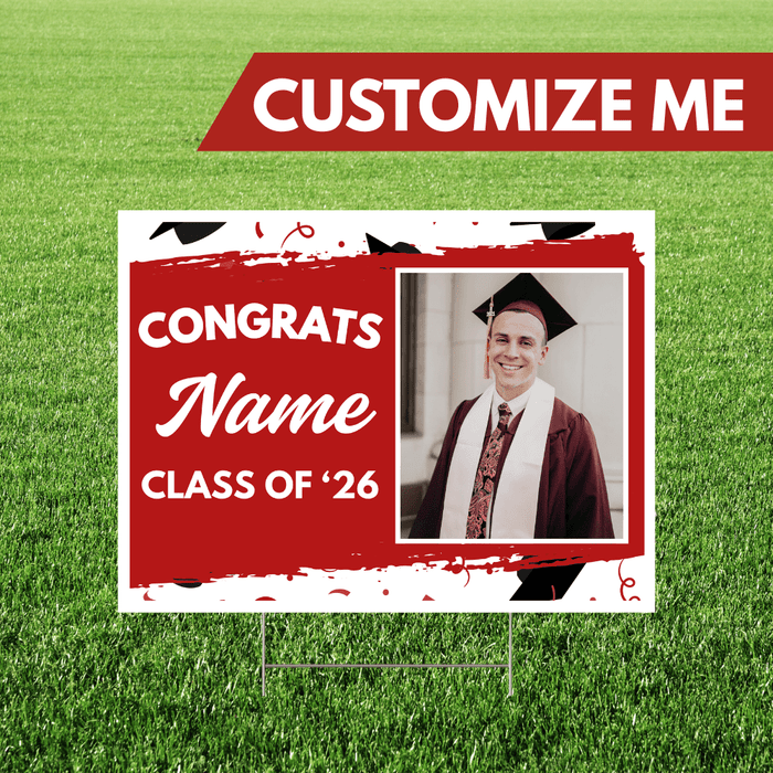 Grad In Color Custom Name & Image Yard Sign 24"x18" | 1ct - Zurchers