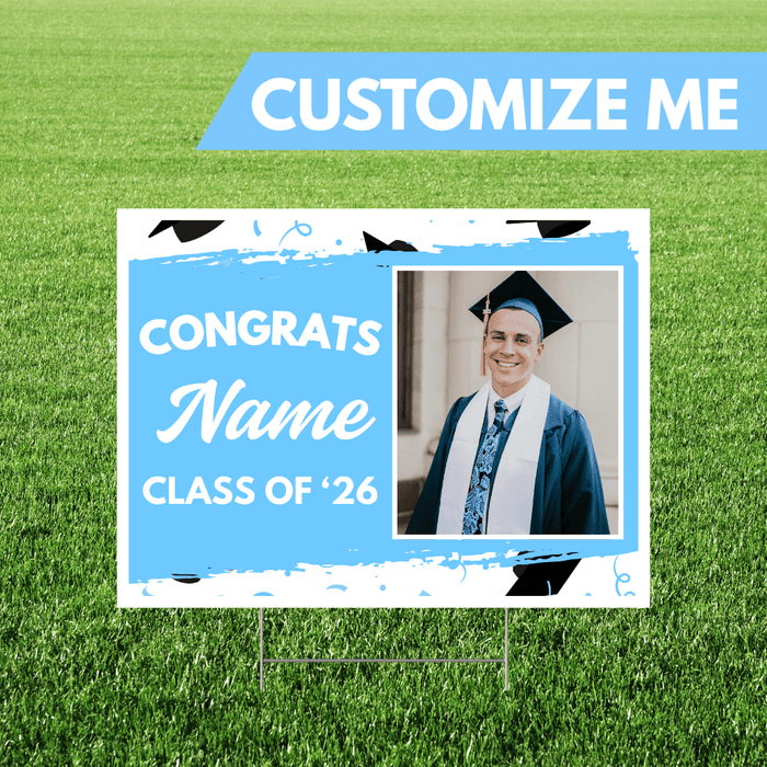 Grad In Color Custom Name & Image Yard Sign 24"x18" | 1ct - Zurchers