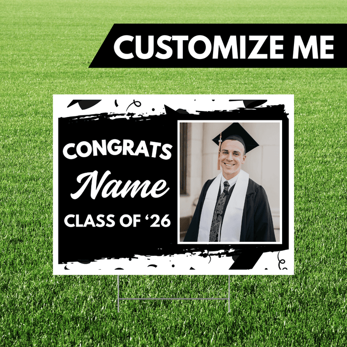 Grad In Color Custom Name & Image Yard Sign 24"x18" | 1ct - Zurchers
