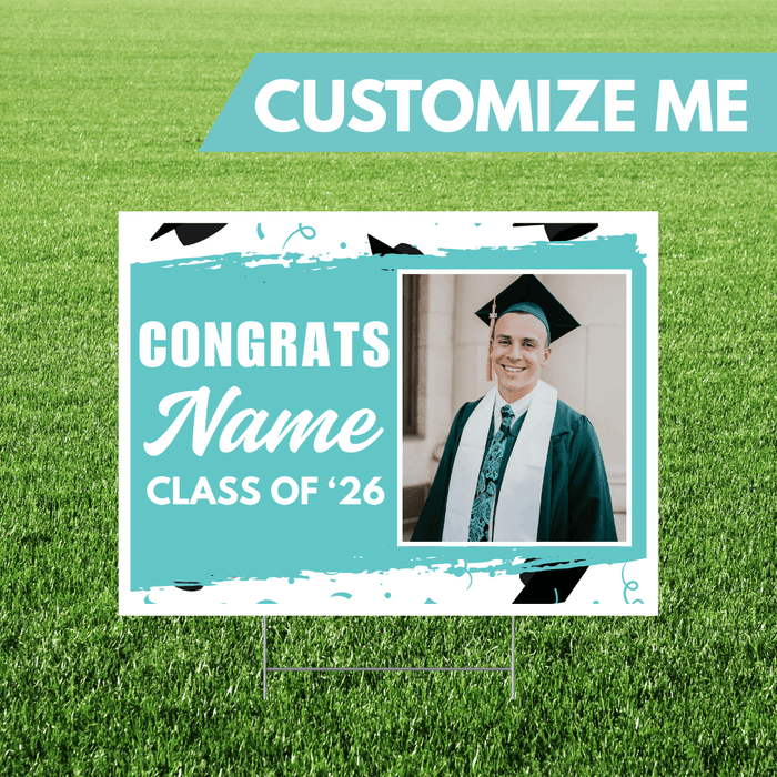 Grad In Color Custom Name & Image Yard Sign 24"x18" | 1ct - Zurchers