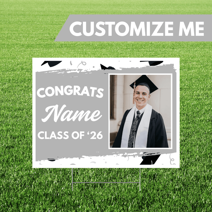 Grad In Color Custom Name & Image Yard Sign 24"x18" | 1ct - Zurchers