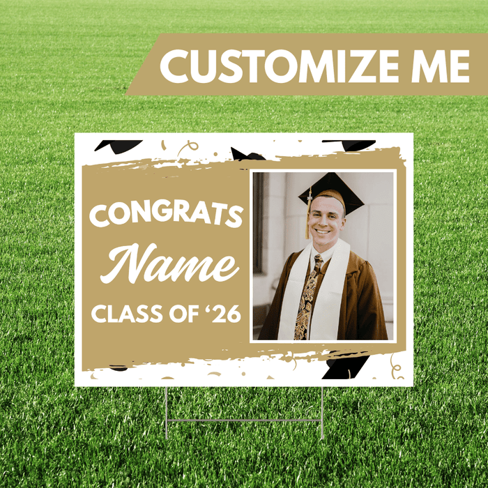 Grad In Color Custom Name & Image Yard Sign 24"x18" | 1ct - Zurchers