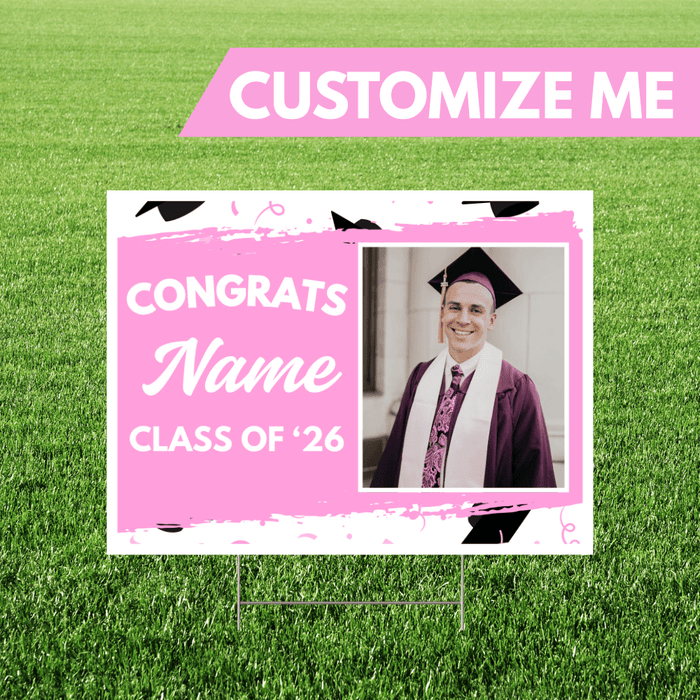 Grad In Color Custom Name & Image Yard Sign 24"x18" | 1ct - Zurchers