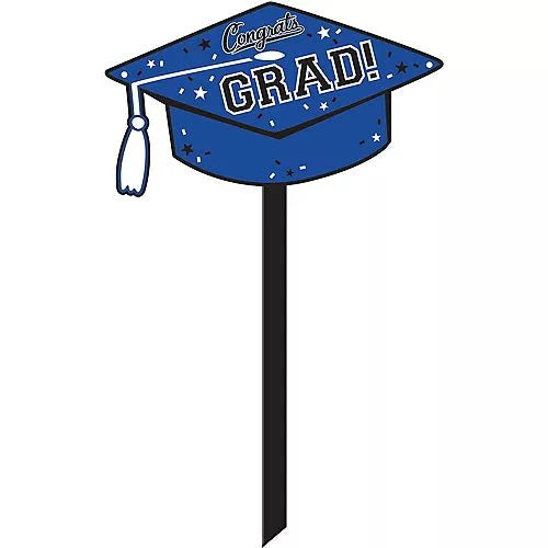 Graduation Blue Lawn Sign 13.25in x 29.7in | 1 ct