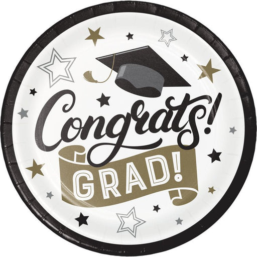 Graduation Glamor Congrats Grad Plates 9" | 8 ct