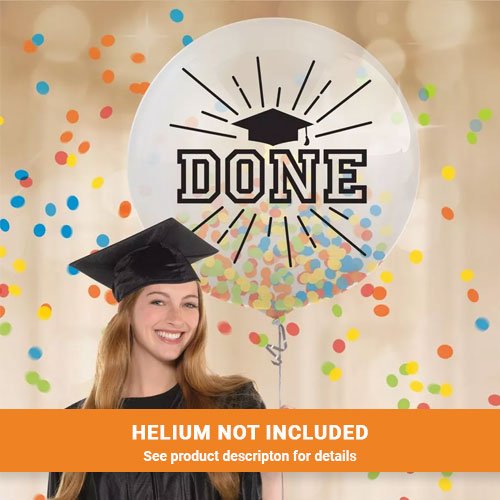 Graduation Multicolored Confetti Balloon 24" | 1ct