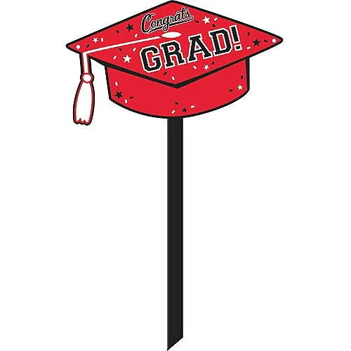 Graduation Red Lawn Sign 20.5" | 1 ct