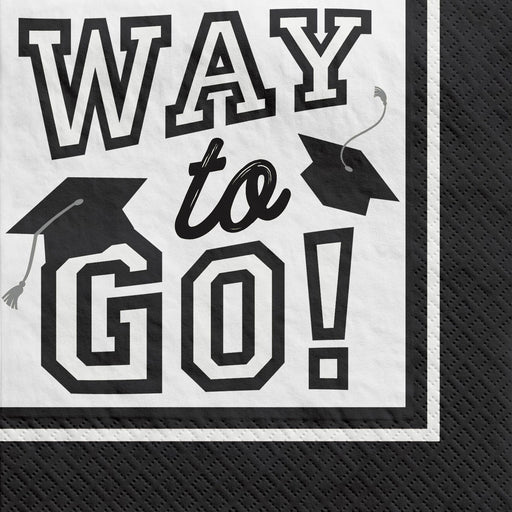 Graduation True To Your School Beverage Napkins White | 40 ct