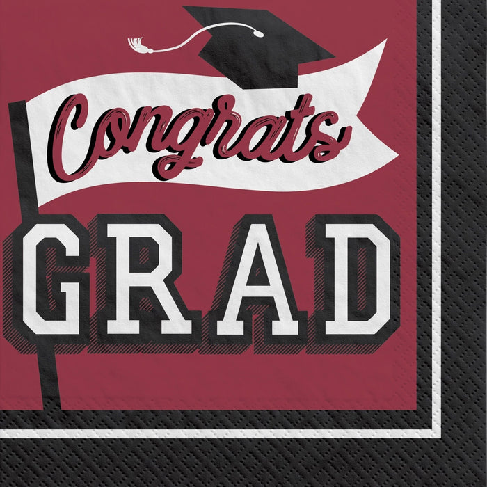 Graduation True To Your School Luncheon Napkins Maroon| 40 ct