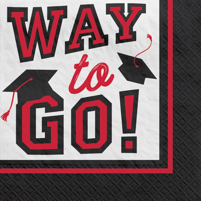 Graduation True To Your School Red Beverage Napkins | 40 ct