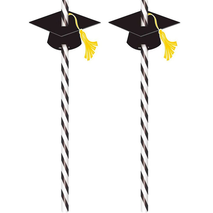 Gradutation Cap Straws | 12ct