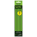 Package of five bright green glow sticks with connectors, each eight inches long, displayed vertically on a green and black cardboard backing with a yellow circular badge indicating the quantity.