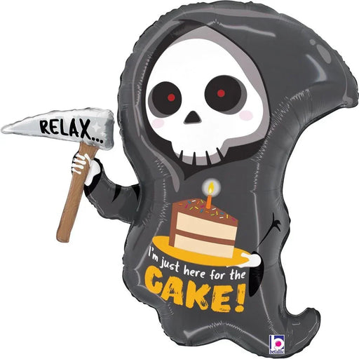 Grim Reaper Birthday Cake SuperShape Mylar Balloon, 25" | 1 ct