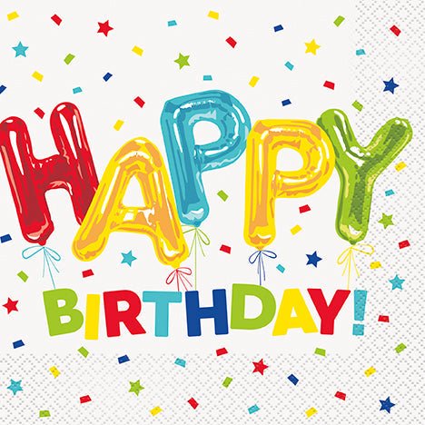 Happy Balloon Birthday Lunch Napkins | 16ct